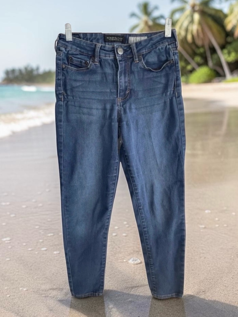 Aeropostale High Waisted Jegging Blue Denim Jeans SIZE 1